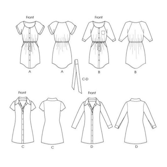 McCall's Sewing Pattern 6520 Misses Dress Belt Size 8-16 - Picture 3 of 3